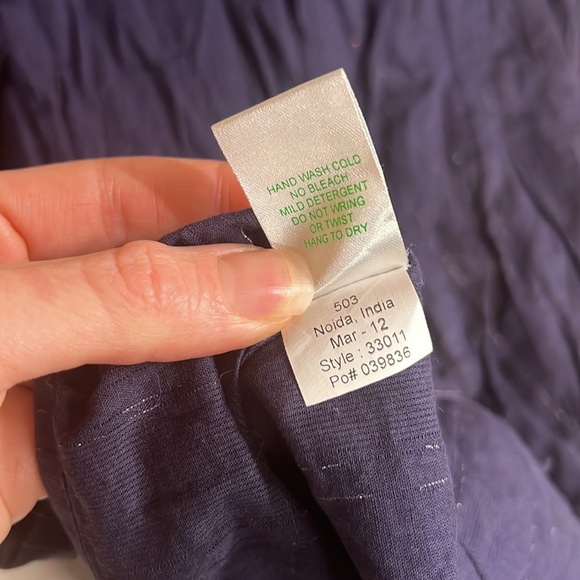 Lilly Pulitzer Navy Blue Semi Sheer Cotton Seashell Top, Women’s Size Medium - Picture 9 of 9